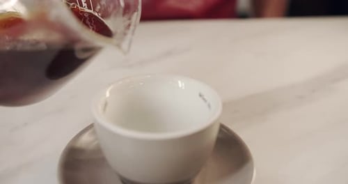 Barista Making Latte Art in Specialty Coffee Shop Making Coffee