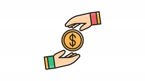 Animiertes Geldtransfer-Icon Looping und Alpha