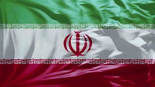 Realistic Waving Flag of Iran Seamless Loop Animation