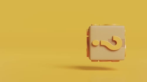 3D Rotating Mystery Box with Question Marks Animation