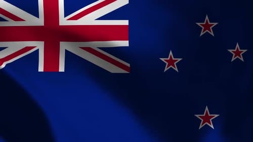 Realistic Waving New Zealand Flag Seamless Loop
