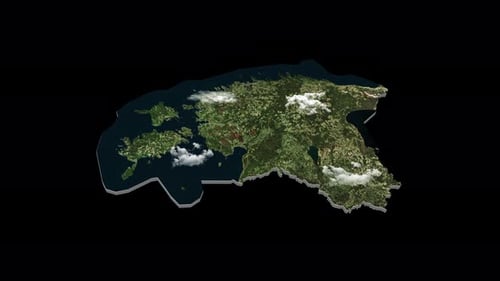 Animated 3D Satellite Map of Estonia Rotating Loop