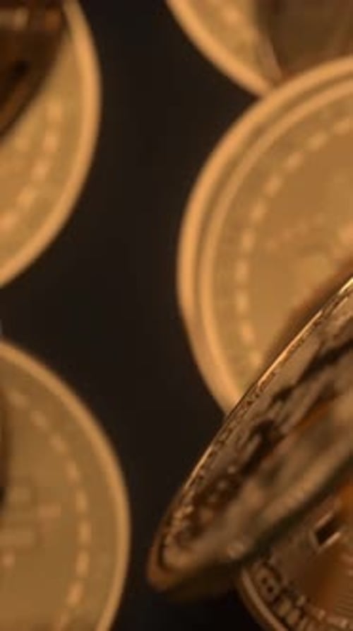 Bitcoin Cash (BCC) coin fall on the black table