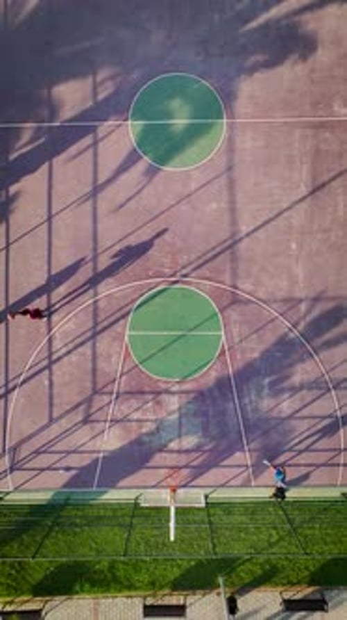 Vertical Video Aerial Slam Jam Seaside Basketball Court