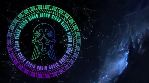 Neon Glowing Virgo Zodiac Sign Animation