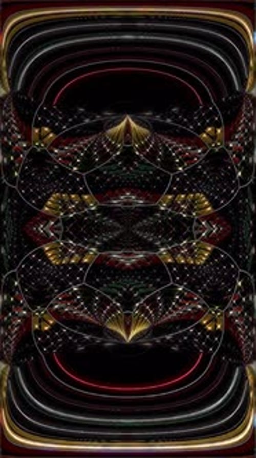 3D, lignes lumineuses et brillantes abstraites, ensemble de vagues, coloré, fond noir