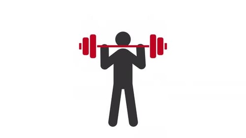 Heavy weight lifting stickman animation silhouette