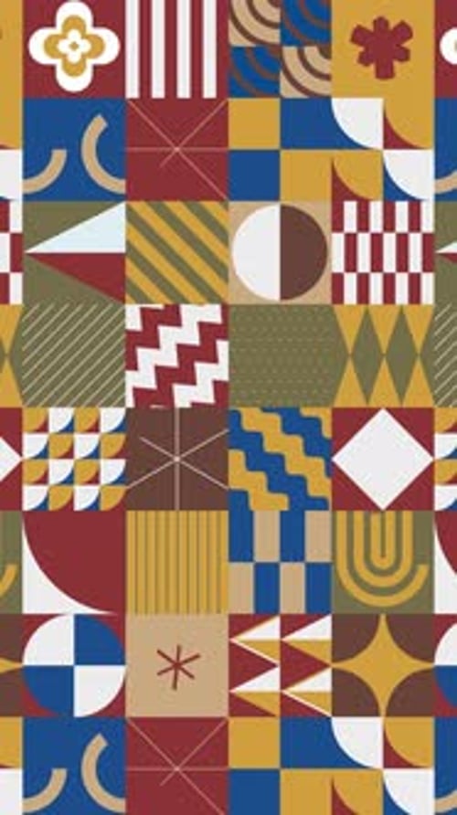 Portrait-Retro-Bauhaus-Hintergrund mit geometrischem Muster