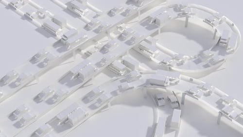 Gros plan de la carte des intersections autoroutières montrant la lenteur des embouteillages urbains