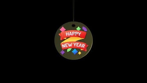 Happy New Year Festive Geometric Ornament Reveal