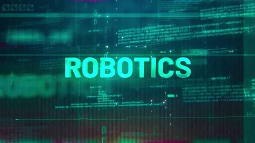 Robotics Word On High Technology Futuristic Background