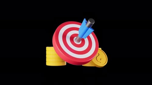 Financial Target 3D Icon Loop