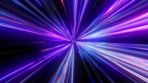 Futuristic Neon Hyperspace Tunnel Light Speed Animation