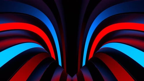 Circle Moving Red And Blue Neon Lines Background Vj Loop In 4K