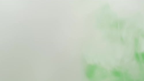 Abstract Smoke on Green Chroma Key Background Smoking Cigarettes or Marijuana Weed Steam Clouds