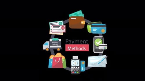 2D Cartoon Payment Methods Alpha Channel 4K