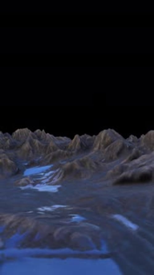 Cinematic Mountains Landscape On Alpha Channel Vertical