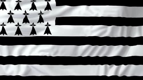 Realistic Waving Flag of Brittany in The Wind