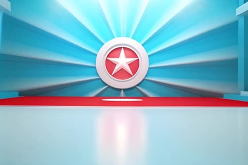 podium Futuristic showcase with platform for product displaying. Empty modern stage display