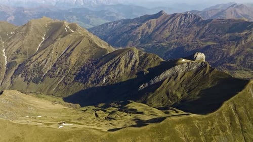 Breathtaking Aerial View Of Green Mountain Ranges In Kreuzkopf, Austria