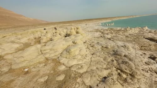 Majestic Aerial View of the Dead Sea Shoreline