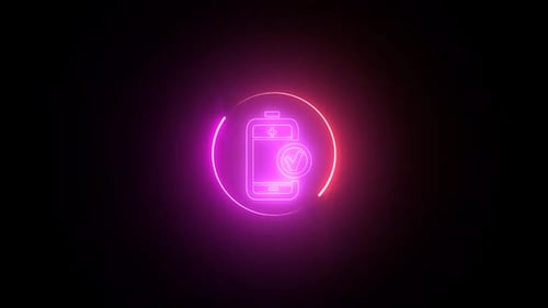 Neon Phone Battery Charged Indicator Animation