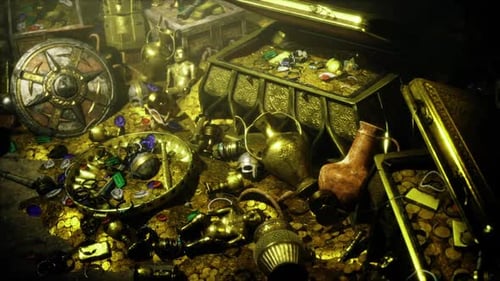 Trésors anciens : des artefacts découverts brillent sous un éclairage tamisé