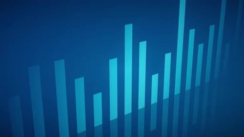 Abstract blue tech background. Financial Growth Bars and corporate statistics, stock market.