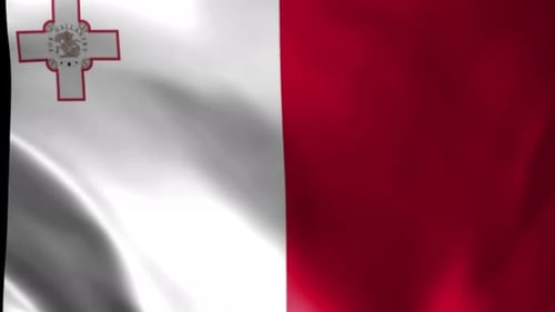 Waving Malta Flag Animation with Realistic Fabric Motion