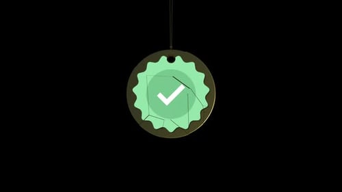 Modern Hanging Medallion Checkmark Reveal Animation