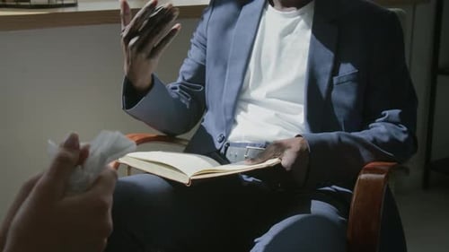 Therapy Session in Bright Office with Natural Light