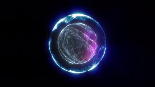 Futuristic Particle Sphere Energy Reveal Animation