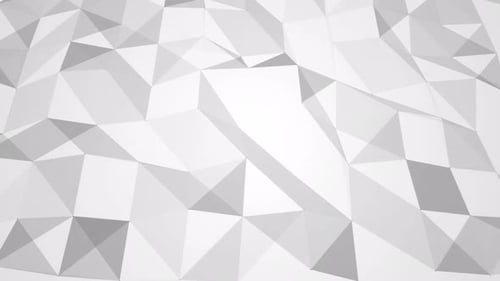 Abstract Geometric White Low Poly Animated Background Loop