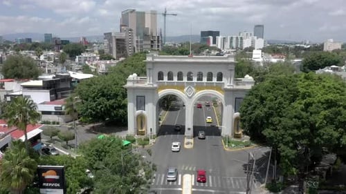 Aerial image over one of the main streets in Guadalajara Mexico 6