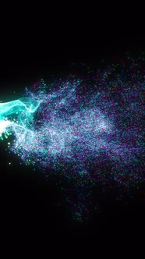 Boucle de fond d'animation abstraite de flammes de particules colorées