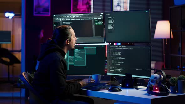 Scammer Attacking Victims Computers Using Malware, Technology Stock ...