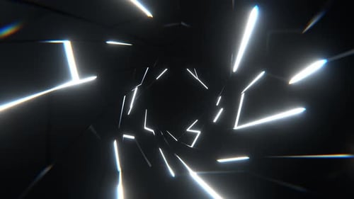 White Chaotic Abstract Strobe Neon Flow Background Vj Loop I 4K