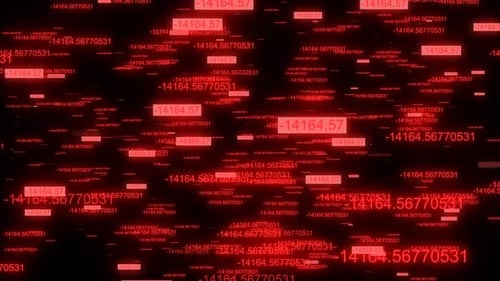 Futuristic Red Glowing Numbers Data Stream Background