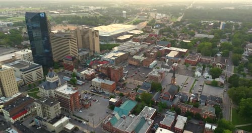 View From Above of High Office Buildings in Downtown District of Lexington Kentucky USA American