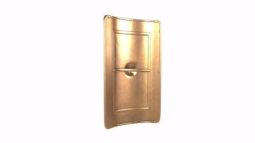 Golden Shield isolated on white