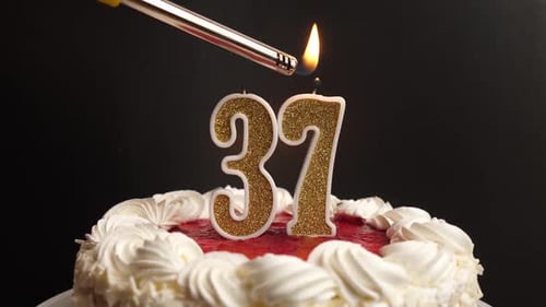 Sparkling Candles on a Birthday Cake