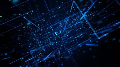 Animated Futuristic Digital Grid Network Background