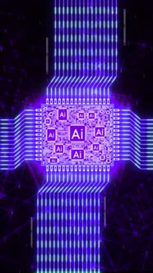Vertical AI Processor Circuit with Neon Data Flow