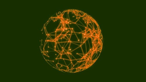 Glowing Abstract Network Sphere Animation