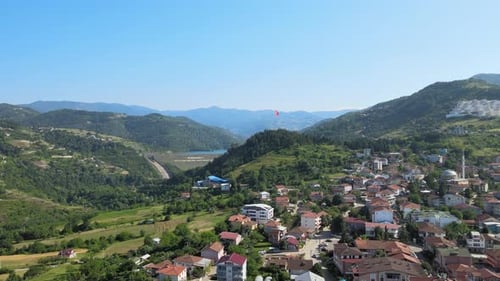 aerial town landscape