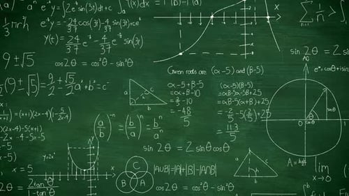 Équations mathématiques, formules, sciences, équations de chimie