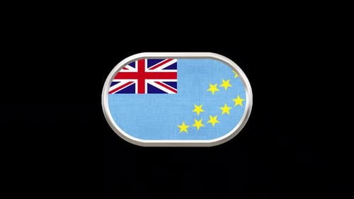 3D Rotating Tuvalu Flag Button Loop for International Projects