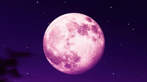 The Moon Rises From The Lake And Reflects Its Image