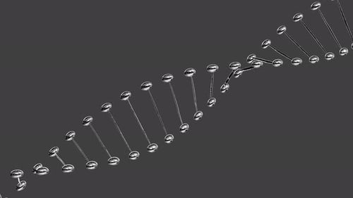 DNA moving science technology strand on motion background