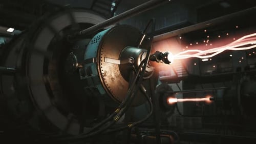 Futuristic Industrial Power Generator Machine Animation